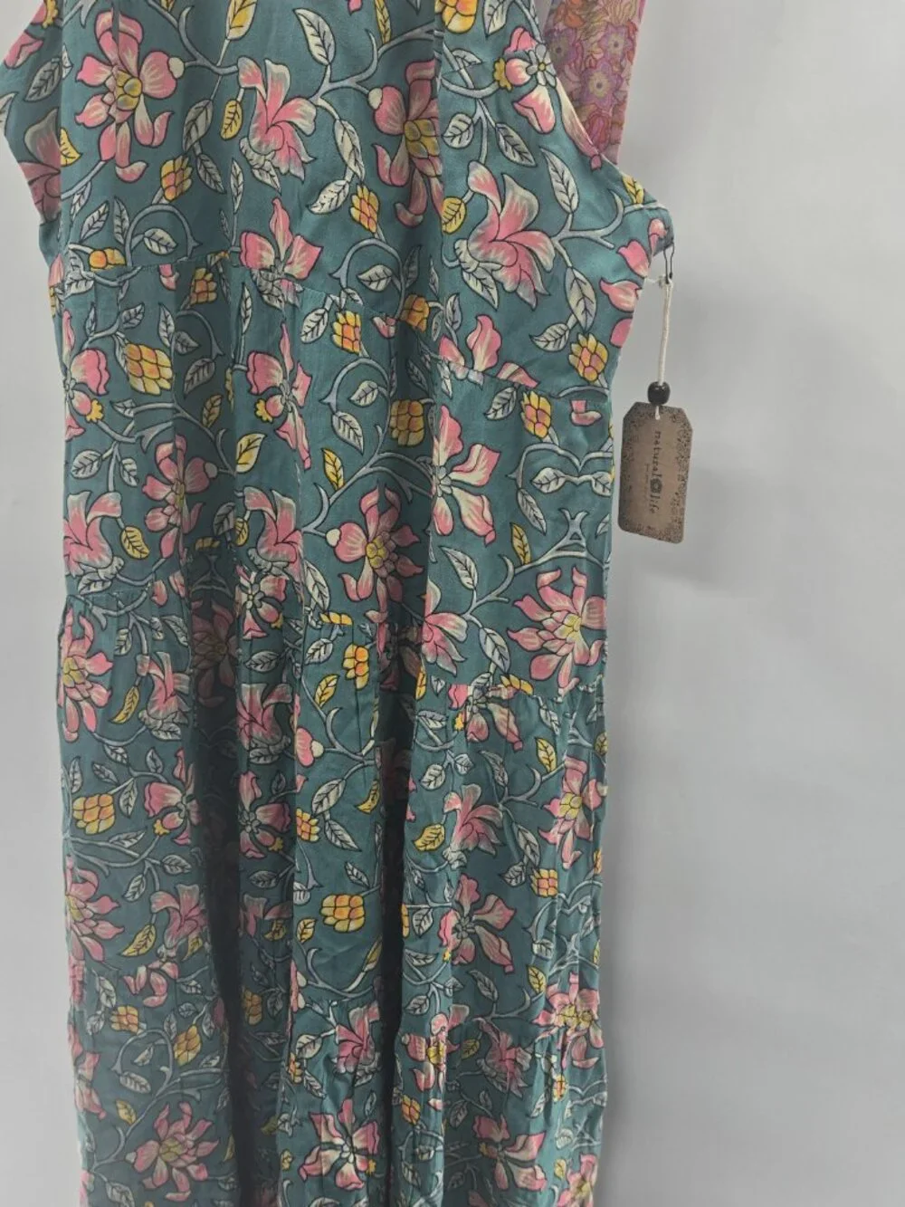 Natural Life Green Pink Garden Tiered Maddi Maxi Size Large - Picture 10 of 13